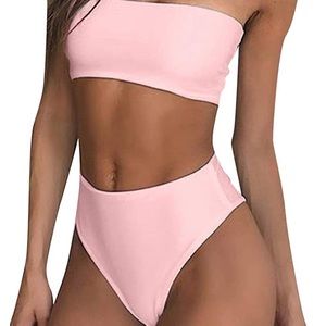 Shein pink high waisted bikini
